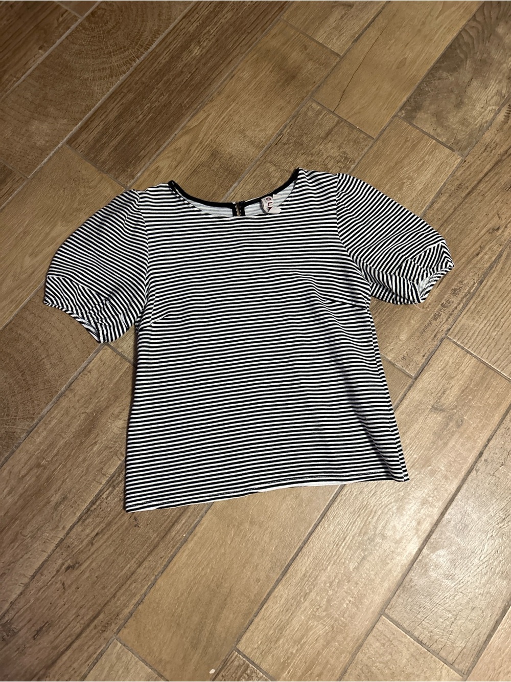 Dolan from Anthropologie Striped Puff Sleeve Top - Black & White -